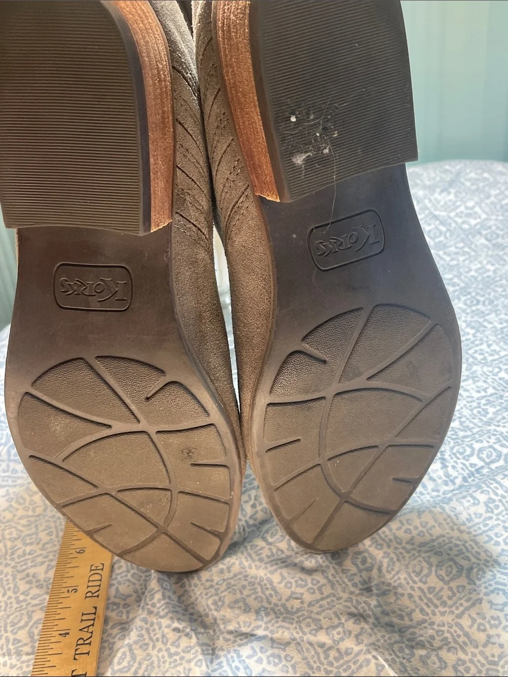 KORKS by Kirk-Ease Suede Pull-On Ankle Boots - Taupe Size 9.5